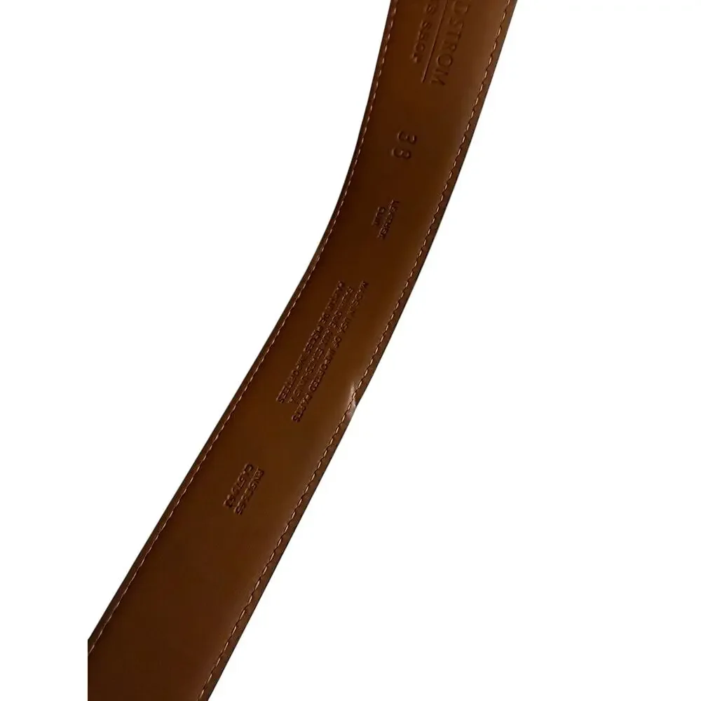 Nordstrom Mens Brown Contrast Stitch Leather Belt 38